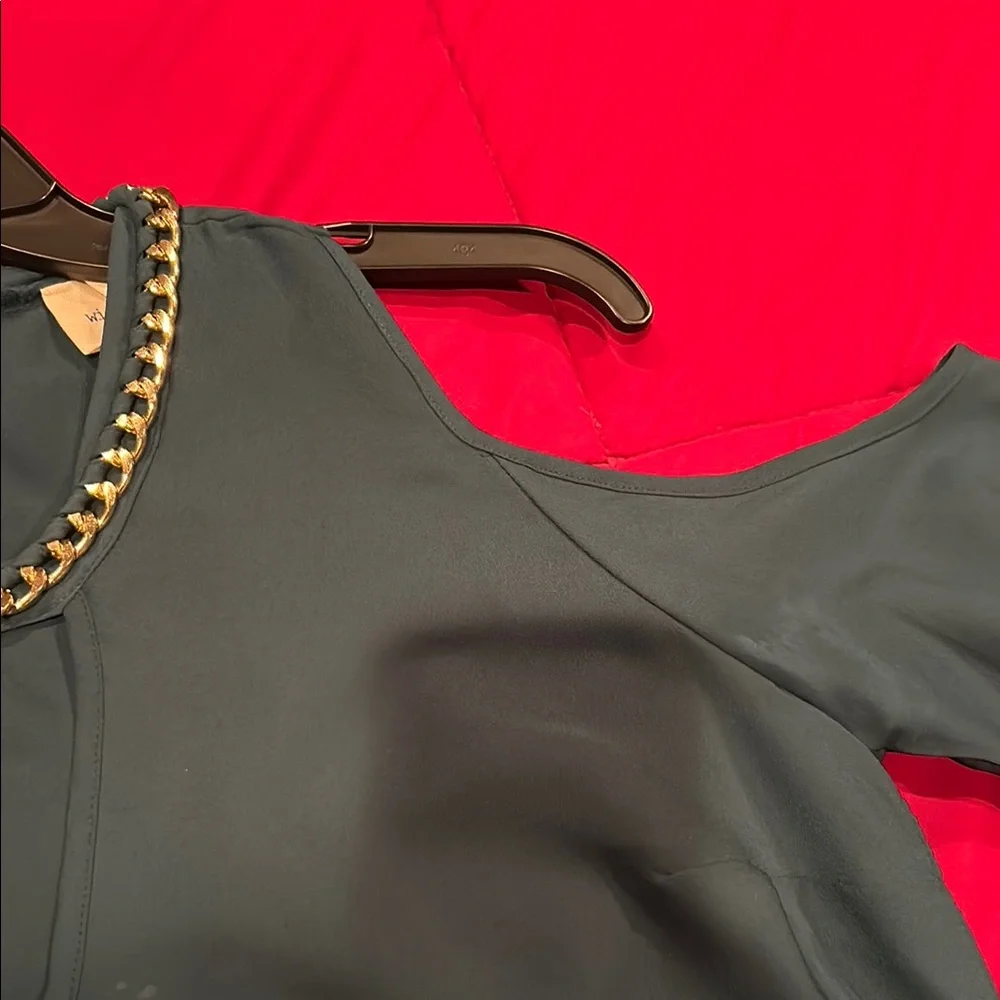 Wishful Park Teal Blouse with Chain Detail - Picture 6 of 6